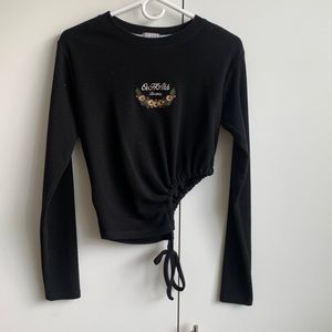 Long Sleeve Crew Neck Lettering Side